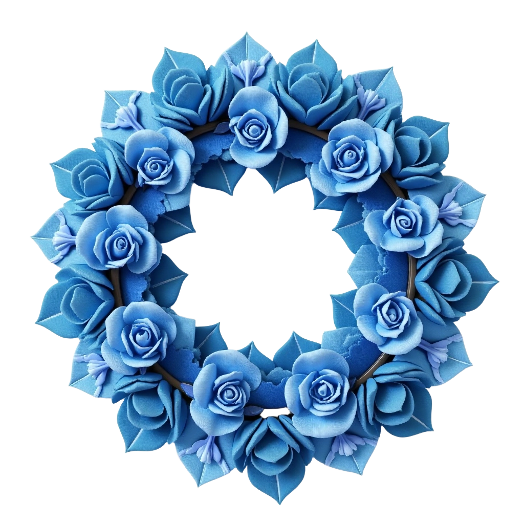 Blue Rose Wreath